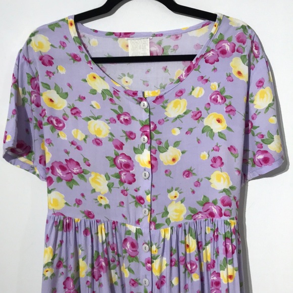 Vintage floral buttons down dress - Picture 2 of 12